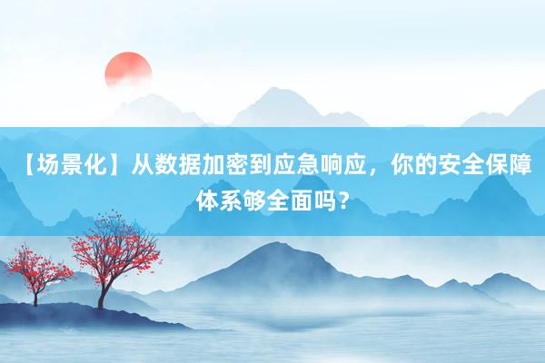 【场景化】从数据加密到应急响应，你的安全保障体系够全面吗？