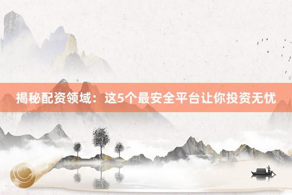 揭秘配资领域：这5个最安全平台让你投资无忧