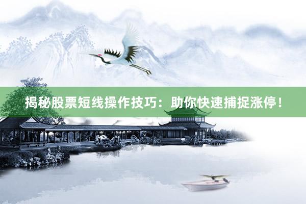 揭秘股票短线操作技巧：助你快速捕捉涨停！