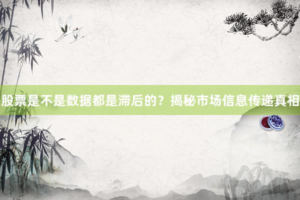 股票是不是数据都是滞后的？揭秘市场信息传递真相