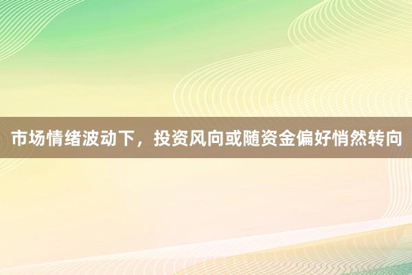 市场情绪波动下，投资风向或随资金偏好悄然转向