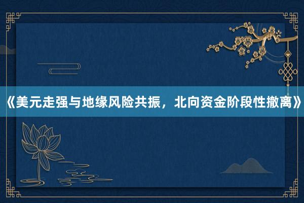 《美元走强与地缘风险共振，北向资金阶段性撤离》