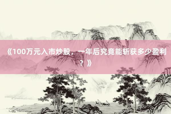 《100万元入市炒股，一年后究竟能斩获多少盈利？》